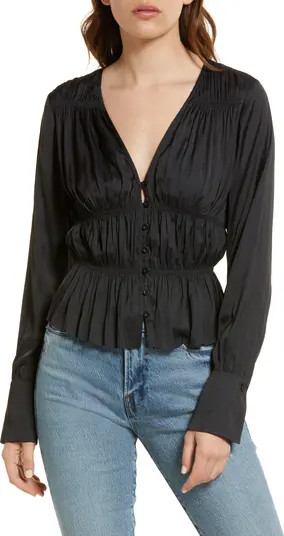 Shirred V-Neck Blouse | Nordstrom