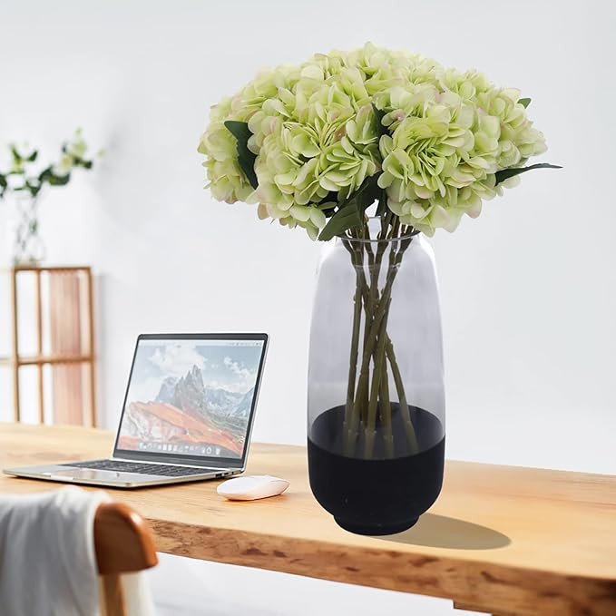 Kimura's Cabin 6pcs Green Silk Hydrangea Flowers Bouquets Faux Hydrangea Stems for Home Wedding P... | Amazon (US)