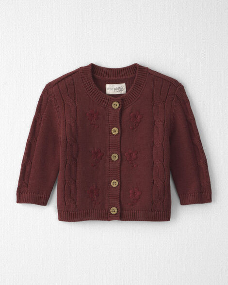 Baby Girl Organic Cotton Sweater Knit Embroidered Cardigan - Little Planet | Carter's | Carter's Inc