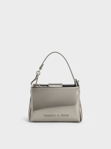 Bosie Metallic Top Handle Pouch
    
         - Pewter | Charles & Keith US