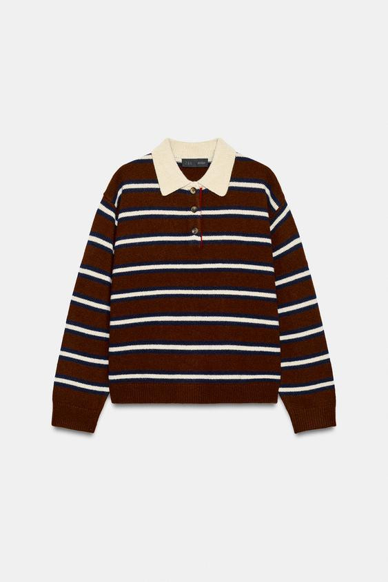 STRIPED 100% WOOL POLO SHIRT | Zara UK