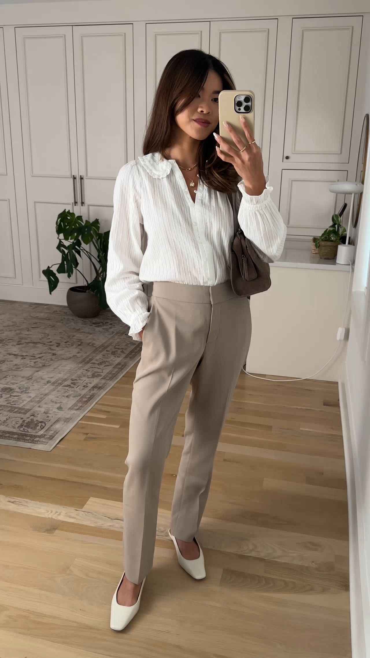 These @Quince Stretch Crepe Ankle Pants are the perfect petite workwear pants. Lightweight and comfortable, these pants will keep you cool in the summer months!

Sizing info:
Quince Stretch Crepe Ankle Pants - size 0 in Morel Grey
Quince Embroidered Cotton Ruffle Collar Long Sleeve Blouse - XS in Classic White

petite fashion, get dressed with me, outfit inspiration, ootd, nashville outfit, Nashville influencer, petite style, vacation style, casual outfits, mom style, petite pants, spring outfits, spring outfit info, spring pants, spring outfit idea, spring top, summer pants, quince pants, work pants, spring blouse, spring shoes, petite trousers, kitten heels, quince blouse, summer blouse, work outfit, summer work outfit,  

  

#LTKootd #LTKPetite #LTKSeasonal