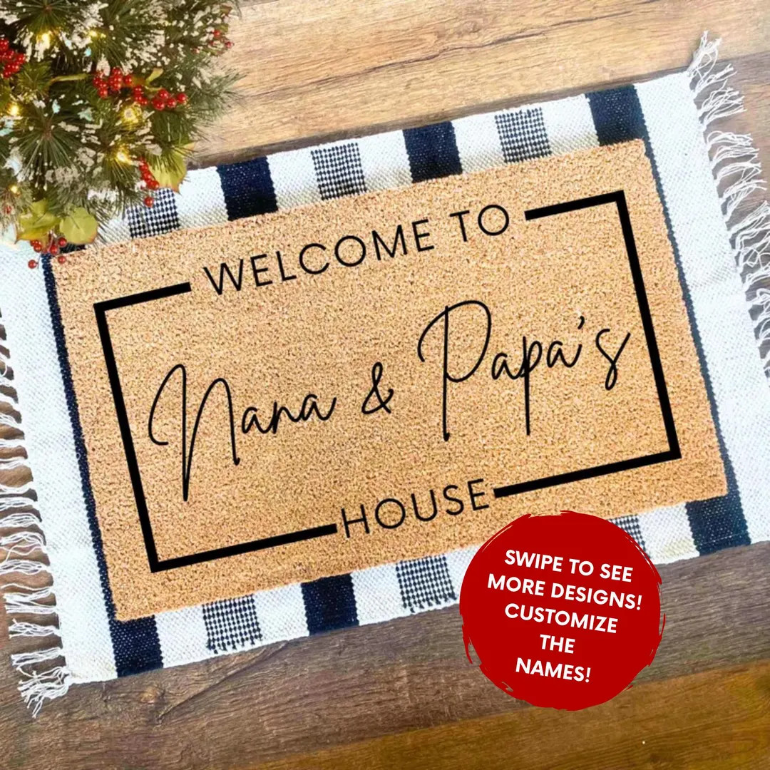 Grandparent Doormat | Christmas Gifts | Personalized Gift for Grandparents | Gift for Mom | Gift ... | Etsy (US)