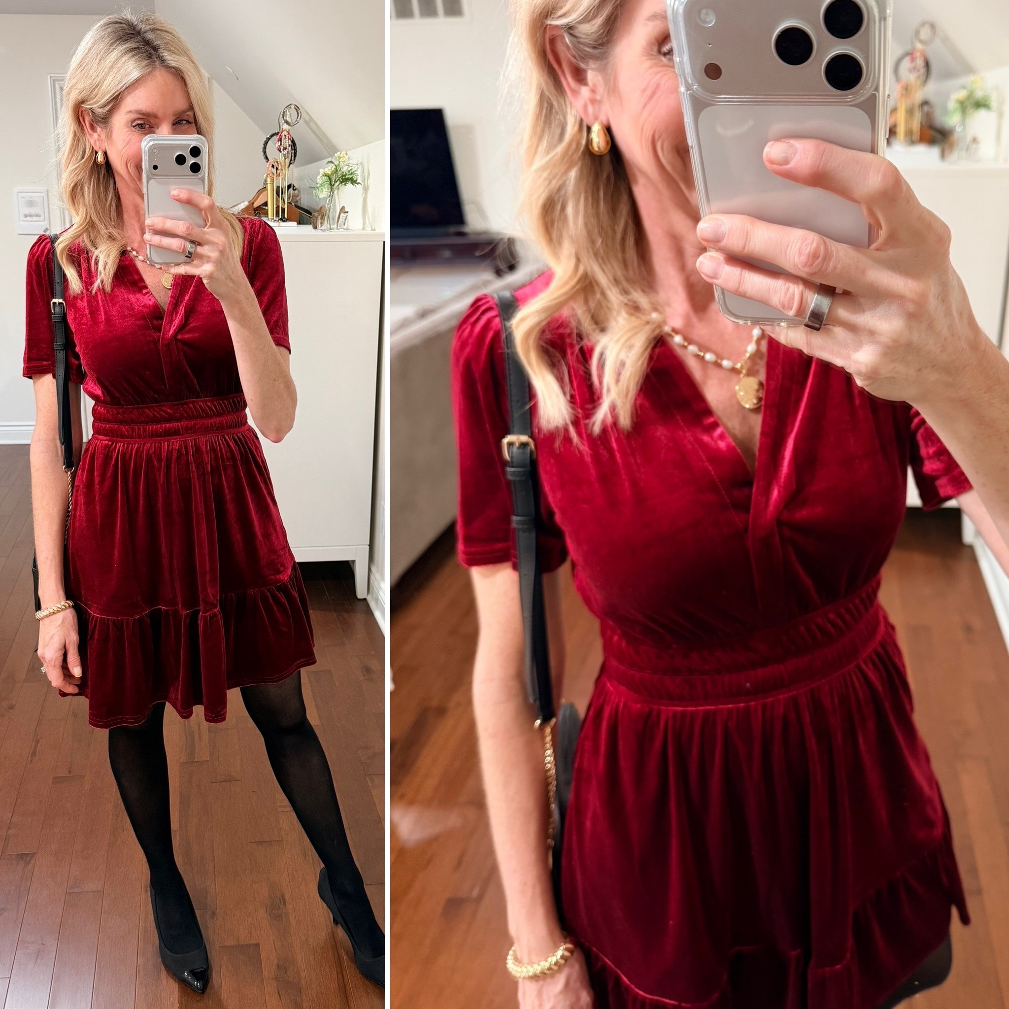 Cute little holiday dress from Amazon! Fits slightly small. If between sizes, size up!

#LTKOver40 #LTKFindsUnder50 #LTKootd