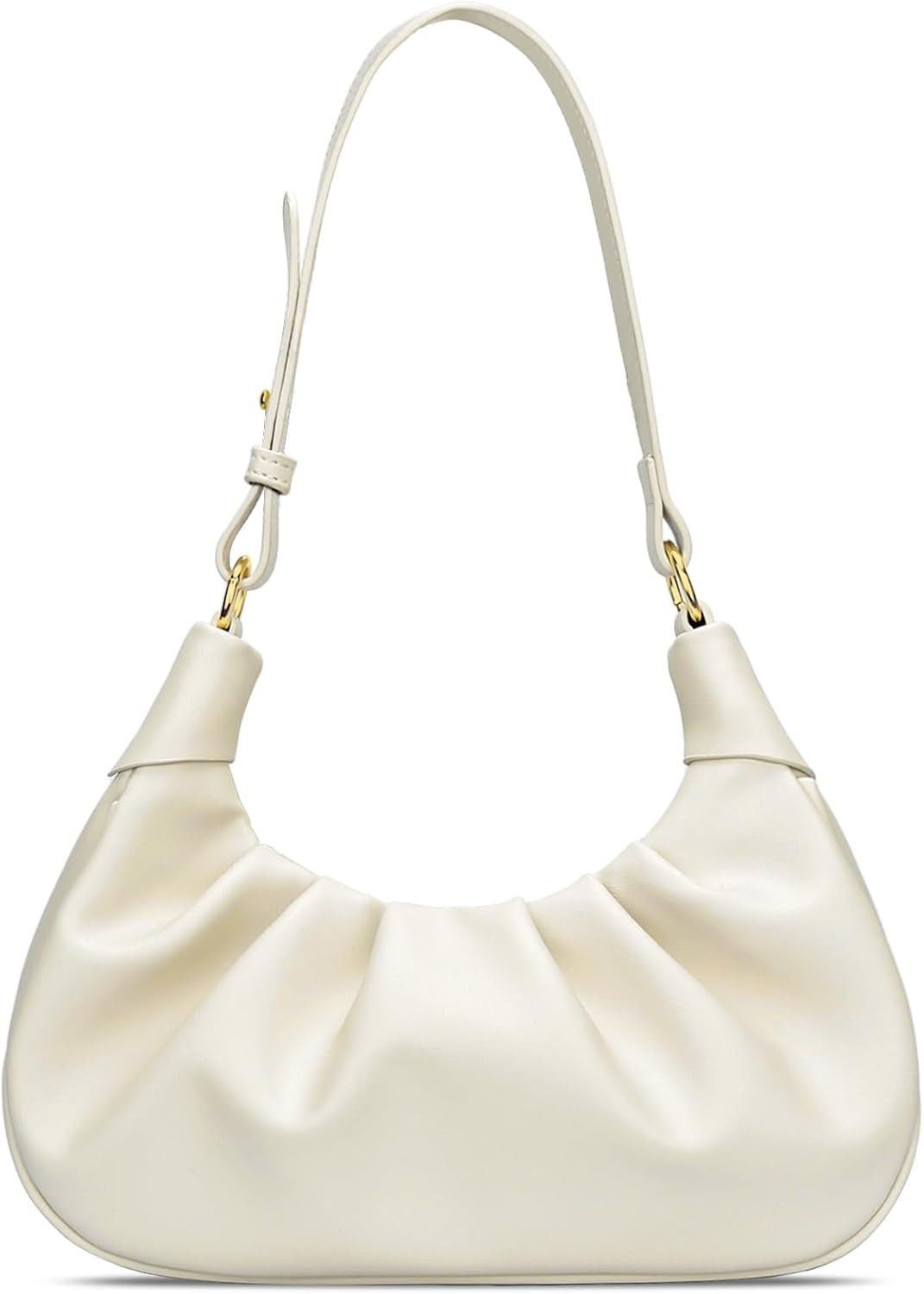 KKXIU Shoulder Bag Crescent Handbag Ruched Purse Underarm Bag Mini Hobo for Women | Amazon (US)