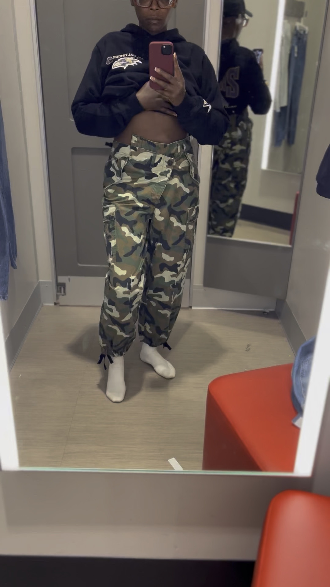 KBB x Target - Camo Cargos 
I’m wearing a size XS! They’re very oversized! 

#LTKSaleAlert #LTKFindsUnder50 #LTKStyleTip