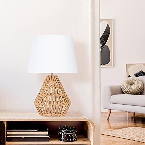 Creative Co-Op Diamond-Shaped Rope Empire Shade Table Lamp | Amazon (US)