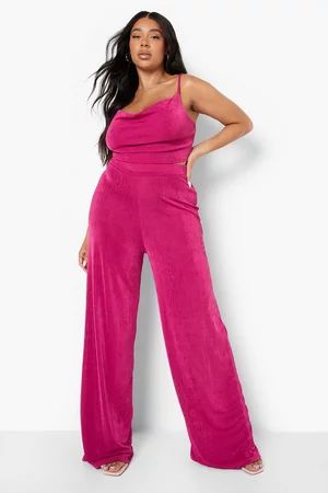 Plus Slinky Cowl Neck And Trouser Co Ord | Boohoo.com (US & CA)