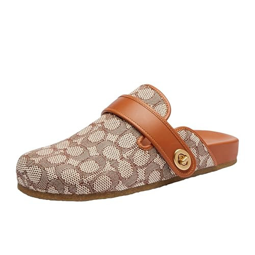 Coach Women's Blake Signature Textile Jacquard Clog, Cocoa/Burnished Amber, 8 | Amazon (US)
