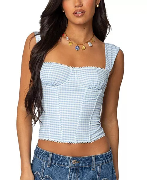 Marcella Wide Strap Mesh Corset | Bloomingdale's (US)