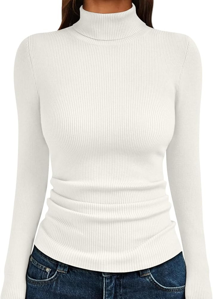 LILLUSORY Womens Turtleneck Ribbed Sweaters Pullover Tops Long Sleeve Winter Clothes 2025 | Amazon (US)