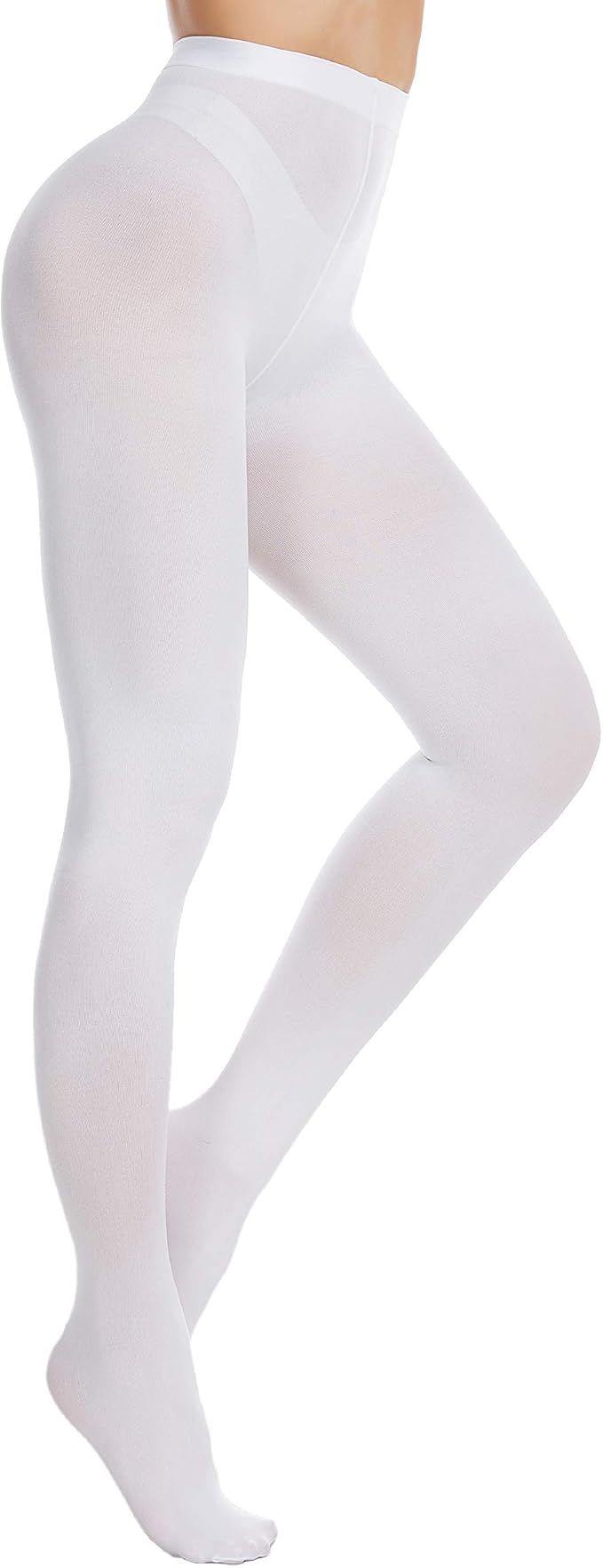 Frola Women's 80 Denier Soft Semi Opaque Solid Color Footed Pantyhose Tights | Amazon (US)