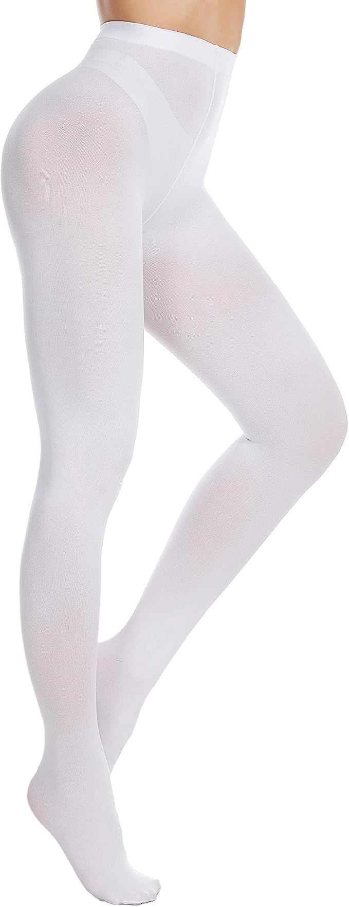 Frola Women's 80 Denier Soft Semi Opaque Solid Color Footed Pantyhose Tights | Amazon (US)