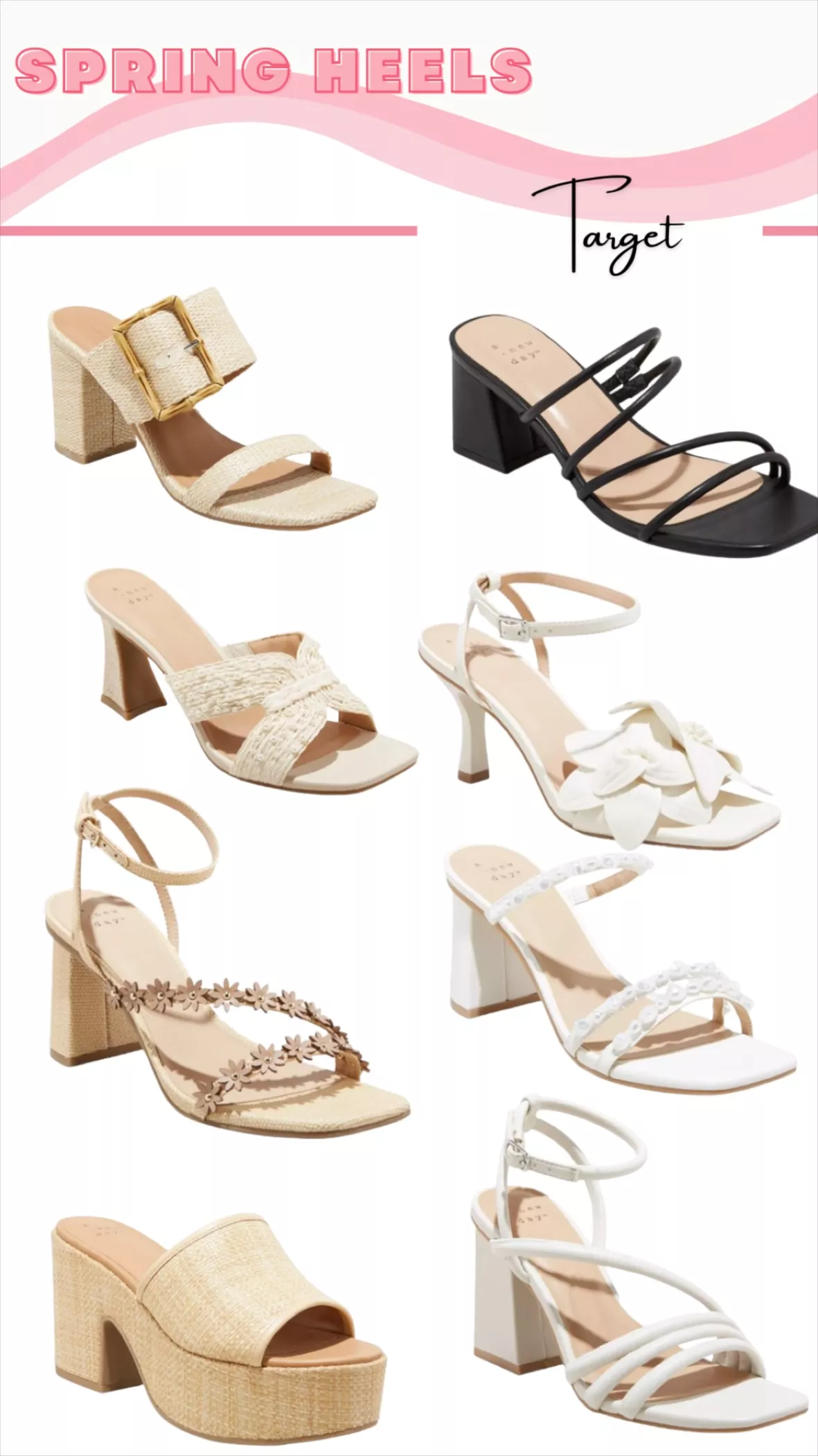 White Strappy High Heels : Target