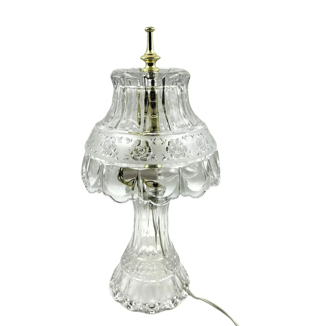 Vintage Clear Lead Glass Cut Crystal Lamp Vanity Table Boudoir - Etsy | Etsy (US)