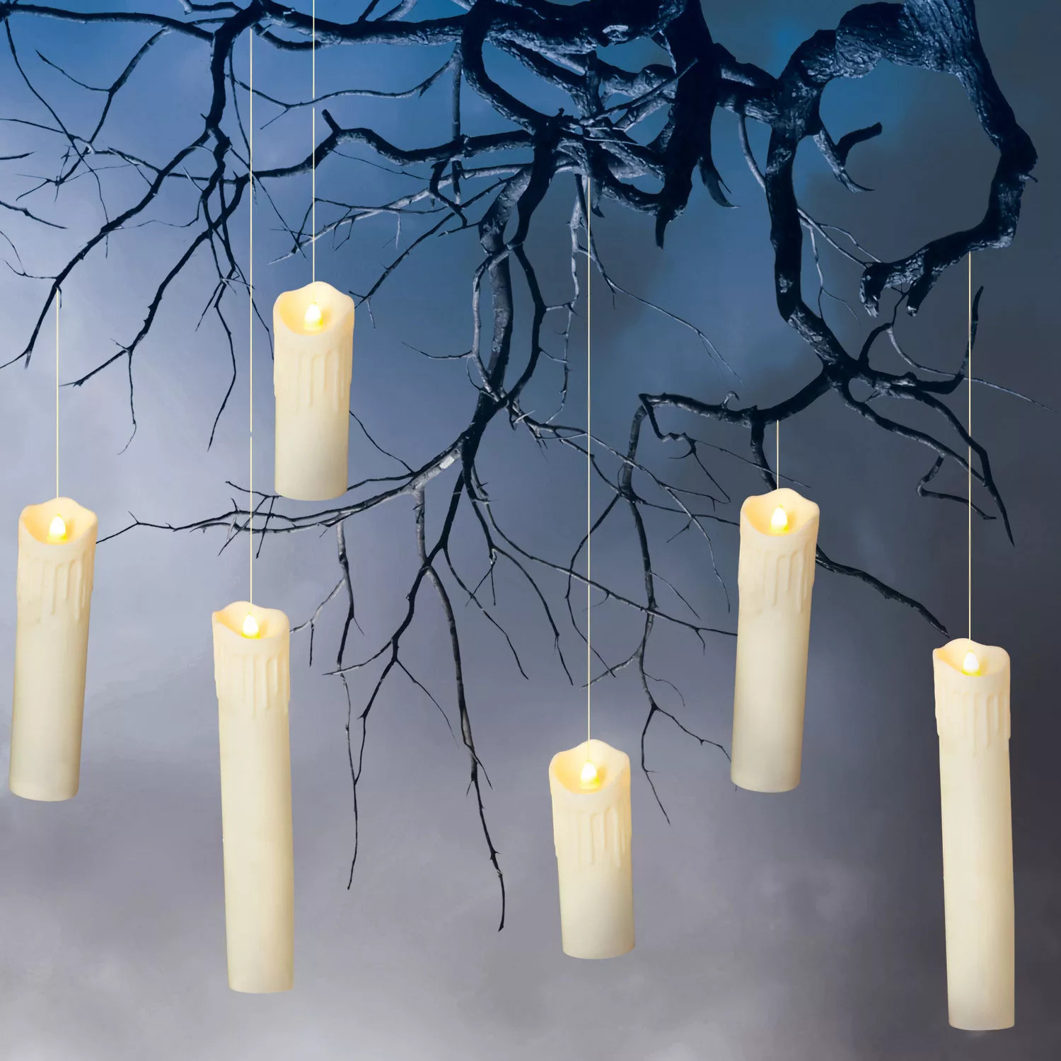 Pre-Lit Spooky Halloween Hanging Candles, Set of 6 | Sam's Club