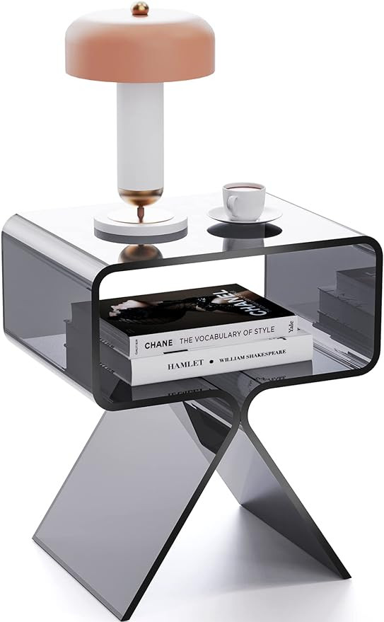 solaround Acrylic Nightstand Side Table Modern Design Clear Home Decor Display End Table for Livi... | Amazon (US)