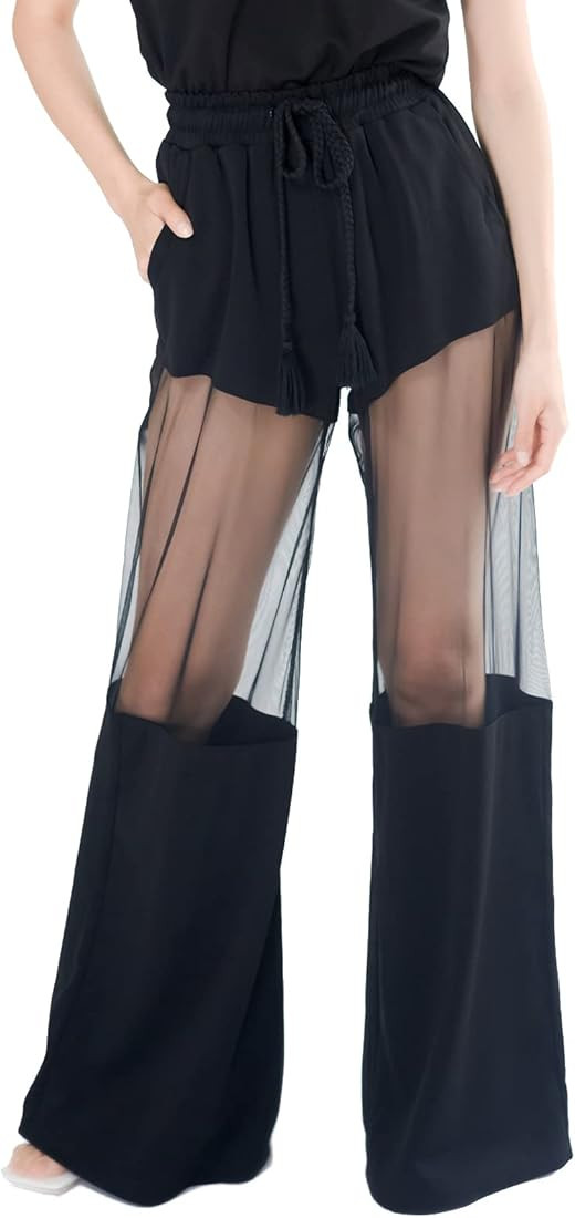Pantora Women's Katrina Sheer Contrast Pants | Amazon (US)