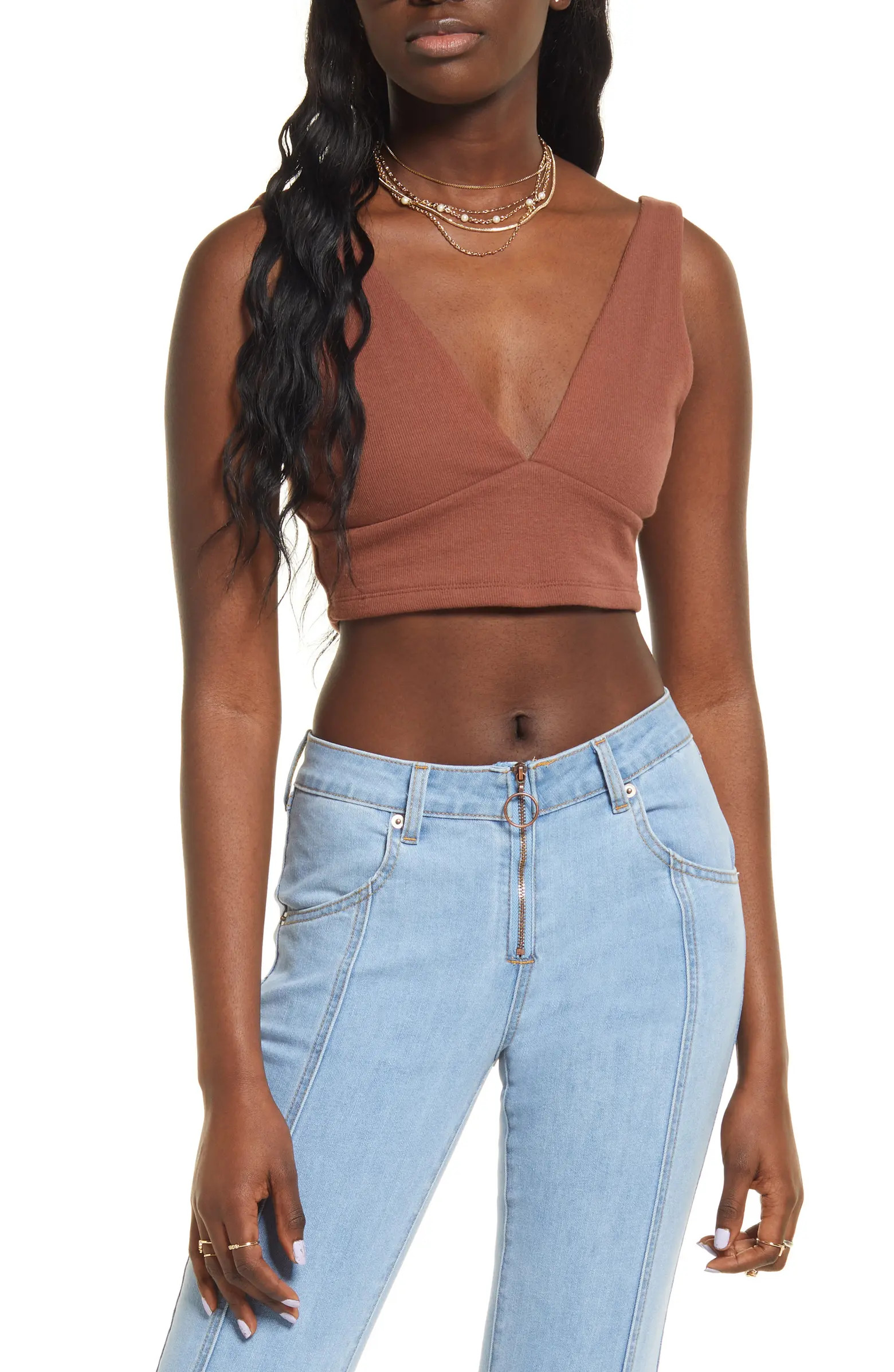 V NECK CROP TANK | Nordstrom