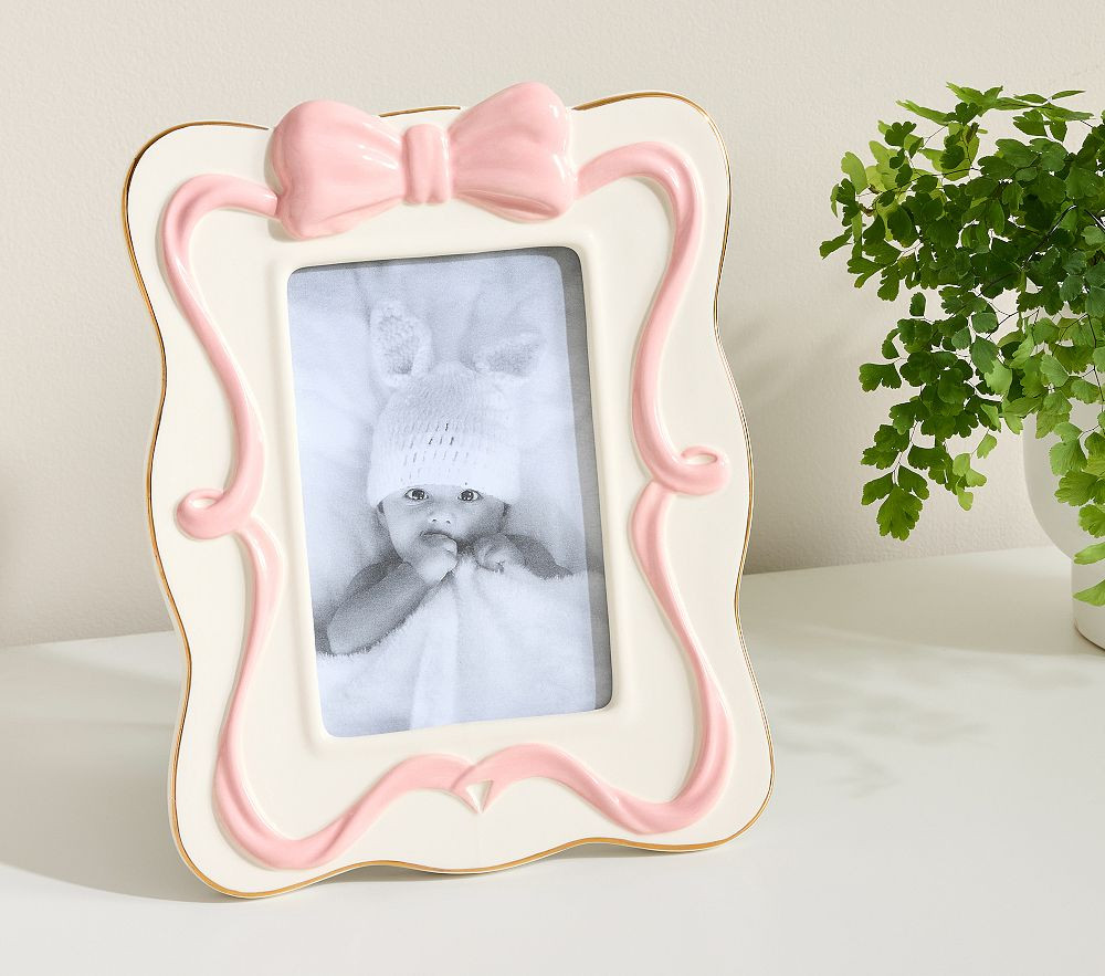 Ceramic Bow Desktop Frame (8"x 9") | Pottery Barn Kids