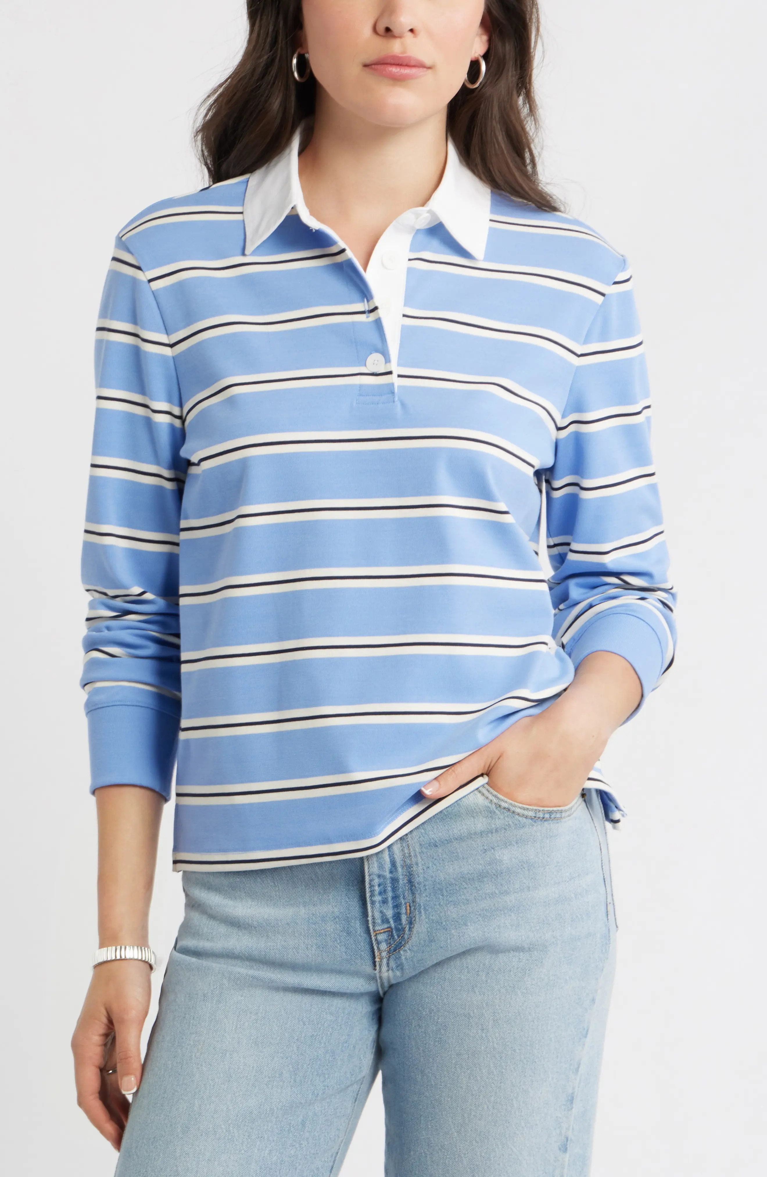 Stripe Long Sleeve Rugby Polo | Nordstrom