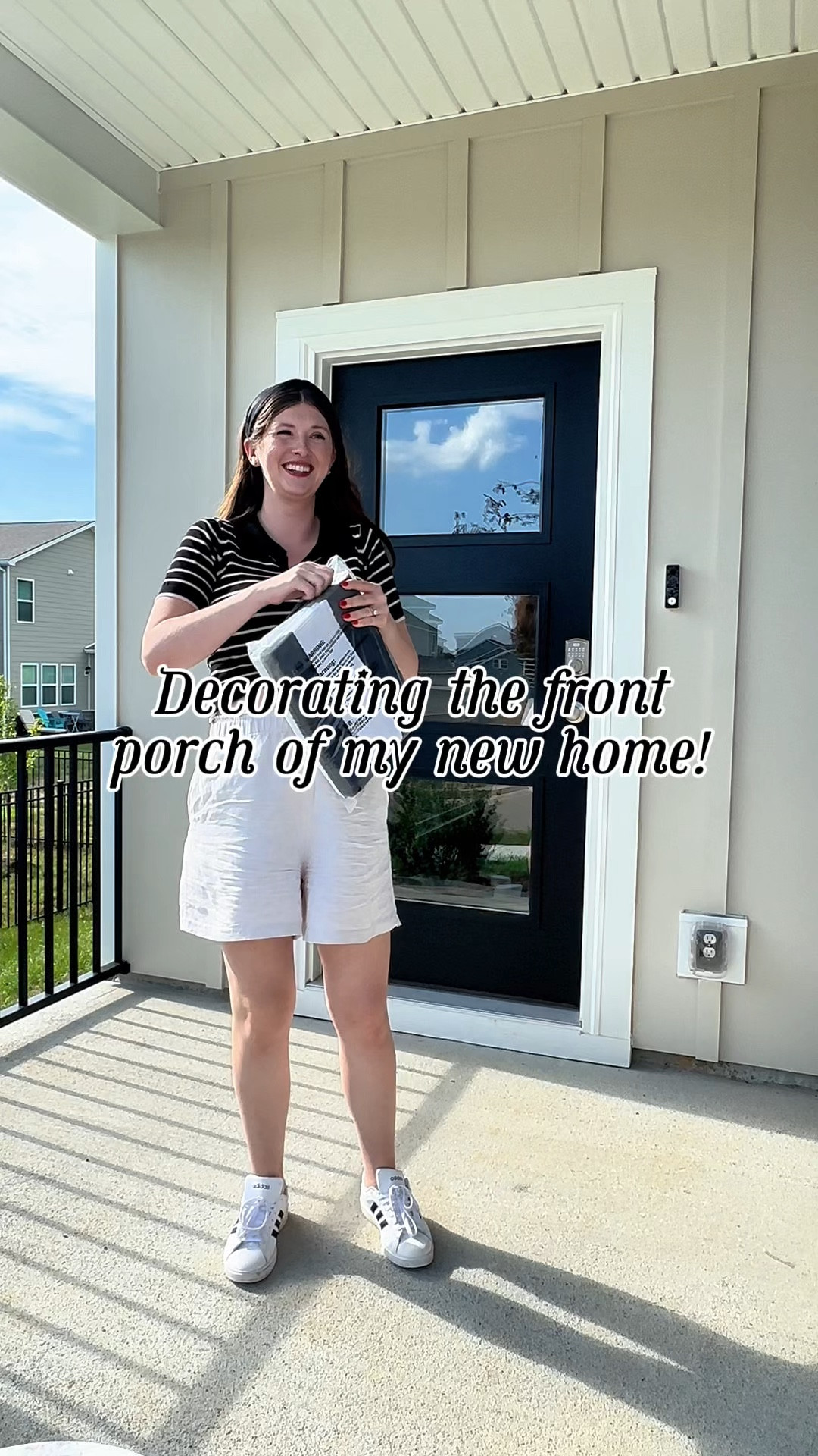 Decorating the front porch of our new home. I found this black and white outdoor rug to layer with our home sweet home welcome mat. It’ll be the perfect color combo to transition to fall. The black and white mat is 3x5!

#frontporchdecor #homedecor #amazonfinds #budgetfriendlydecor

#LTKxWayfair #LTKFindsUnder50 #LTKHome
