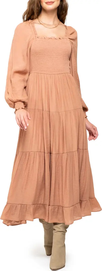 Smocked Long Sleeve Tiered Dress | Nordstrom Rack