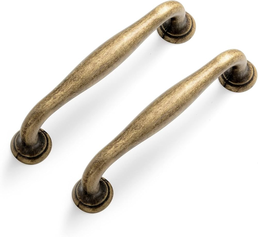 Yanxia Antique Brass Cabinet Handles,Vintage Rustic Glamour,3 3/4 Inches Center to Center,Set of ... | Amazon (US)