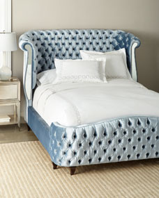 Brigitte Tufted Mirror Panel King Bed | Horchow