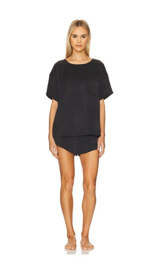 Washable Silk Tee Set in Immersed Black | Revolve Clothing (Global)