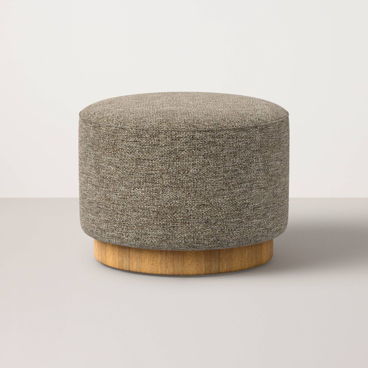 Round Ottoman with Plinth Base Granite - Hearth & Hand™ with Magnolia | Target