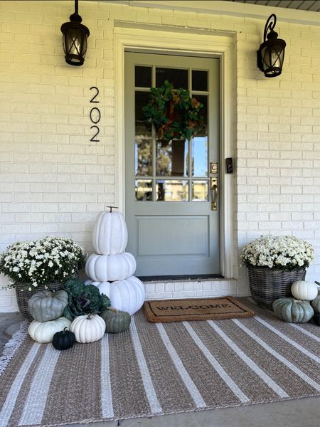 Fall porch decor! 
Fall wreaths, layered doormats, pumpkin decor!

#LTKHalloween #LTKfindsunder50 #LTKhome