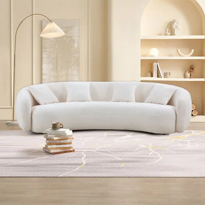 Shaleine 101.4" Curved Sofa, Mid Century Modern Half Moon Living Room Sofa | Wayfair North America