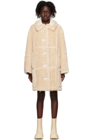 Stand Studio - Beige Samira Reversible Faux-Fur Coat | SSENSE