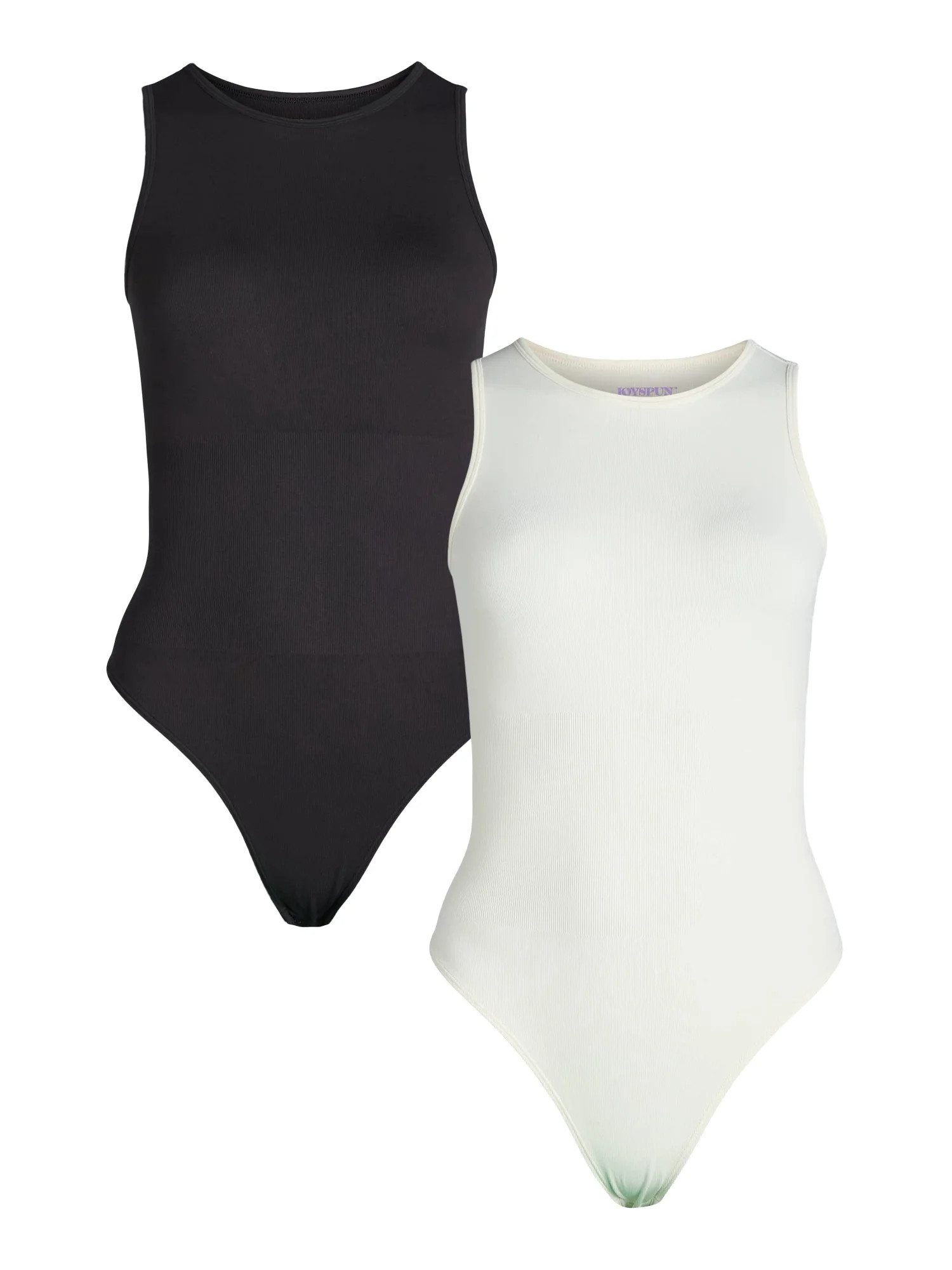 Joyspun Women's Seamless Slimming High Neck Bodysuit, 2-Pack, Sizes XS-XXXL | Walmart (US)