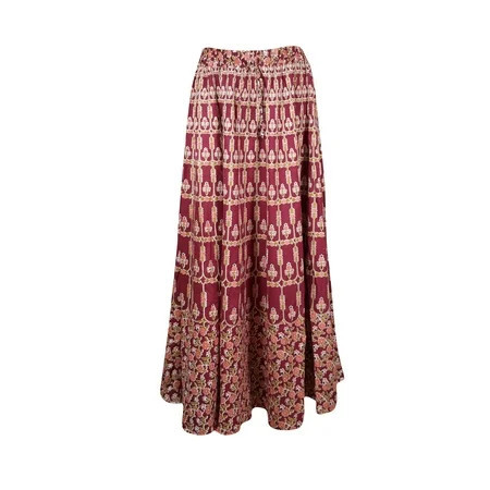 Mogul Interior Floral Maxi Skirt Red Women s Regular S/M/L | Walmart (US)