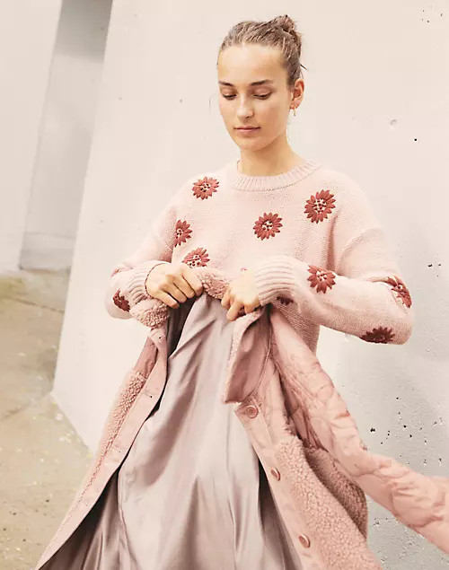 Flower Embroidered Pullover Sweater | Madewell