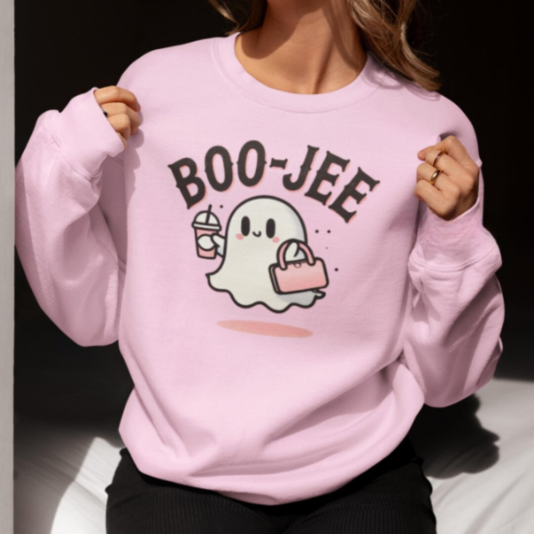 Boo-jee Halloween Ghost Sweatshirt Cozy Fall Sweater Funny Halloween Shirt Spooky Cute Sweatshirt... | Etsy (US)