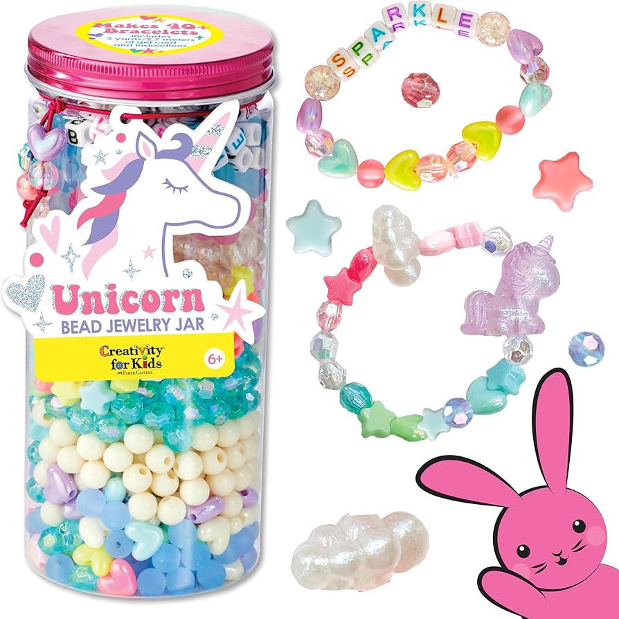 Creativity for Kids Unicorn Bead Jewelry Jar - Create 40+ DIY Friendship and Unicorn Bracelets fo... | Amazon (US)
