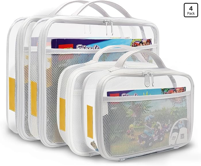 holay 4 Packs PVC Zippered Blocks Set, Toy, Clay, Board game Storage Organizer Case (Name Tag, Ma... | Amazon (US)