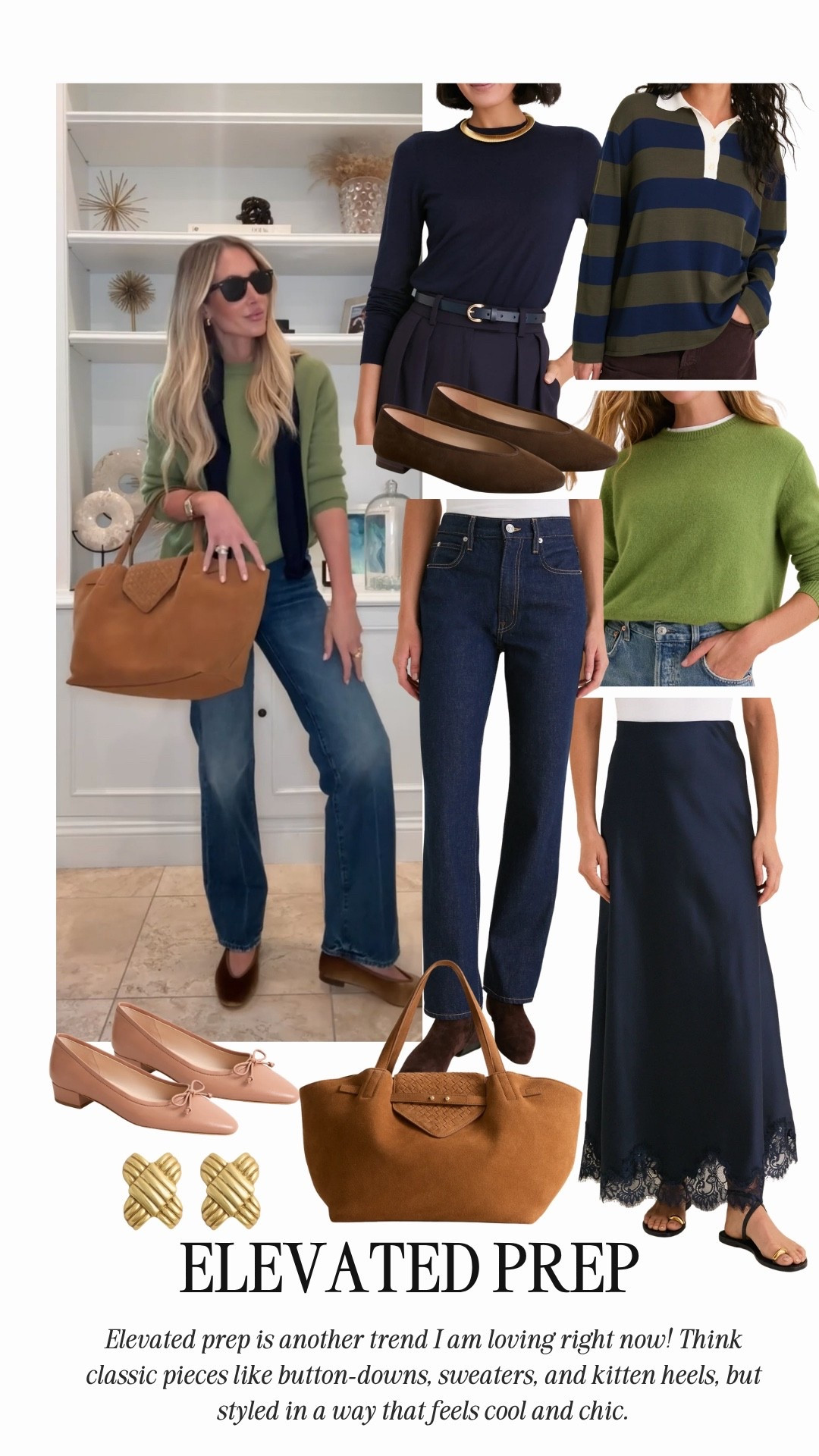 Elevated prep… chic and cool !!!

Ash:
Height: 5’6
Weight: 140 pounds
Top size: medium
Pants size: medium or 28 
Shoes: 9 or 39

Em:
Height: 5’6
Weight: 115 pounds
Top size: small
Pants size: small or 25