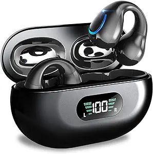 Amazon.com: Kinganda Clip-On Open Ear Headphones Wireless Bluetooth 5.3 Earbuds,Ear Clip Earbuds ... | Amazon (US)