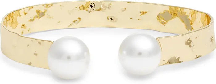 Faux Pearl Accent Cuff Bracelet | Nordstrom