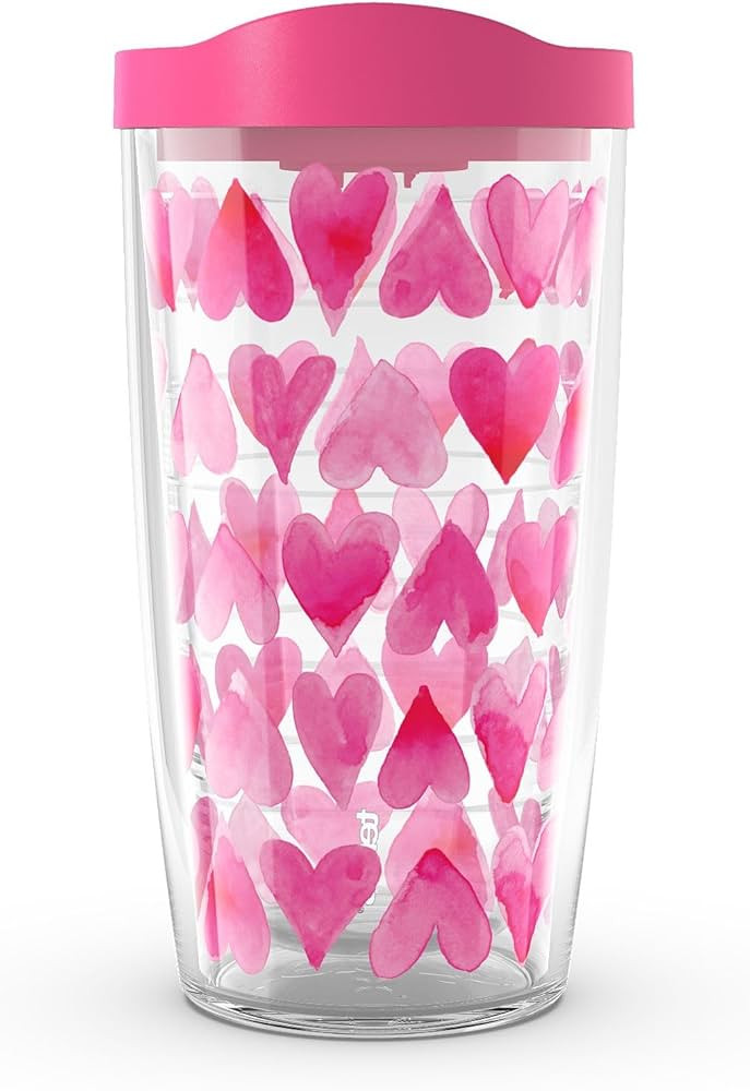Tervis Valentine's Day Pink Hearts All Over Made in USA Double Walled Insulated Tumbler Travel Cu... | Amazon (US)