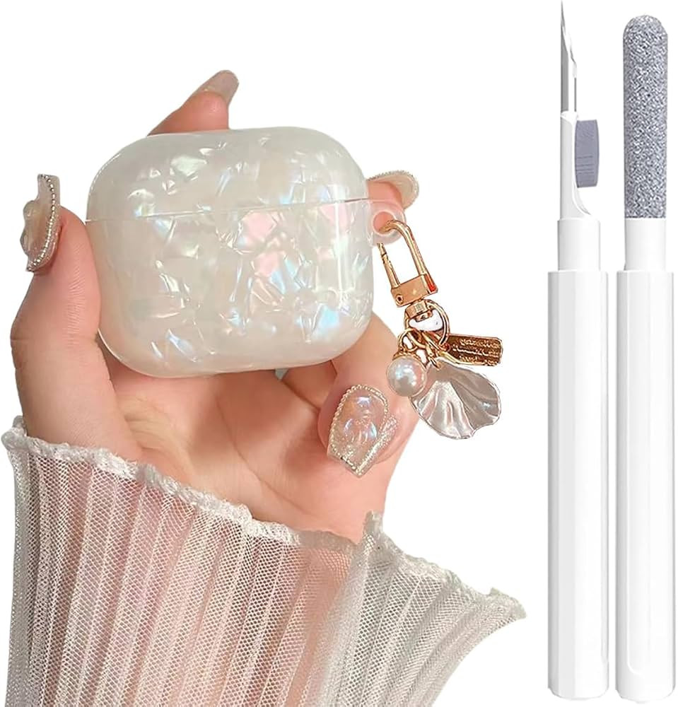 Cute Case for Airpods 4 Gen Cover Girl Women with Cleaner Pen, Shell Pattern Airpods iPod 4 Gener... | Amazon (US)