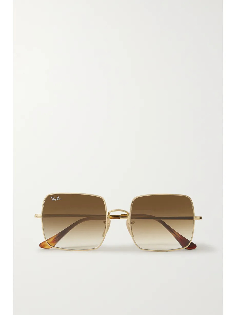 Square-frame gold-tone sunglasses | NET-A-PORTER (UK & EU)