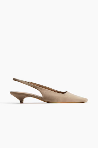 H & M - Pointed Slingbacks - Beige | H&M (US + CA)