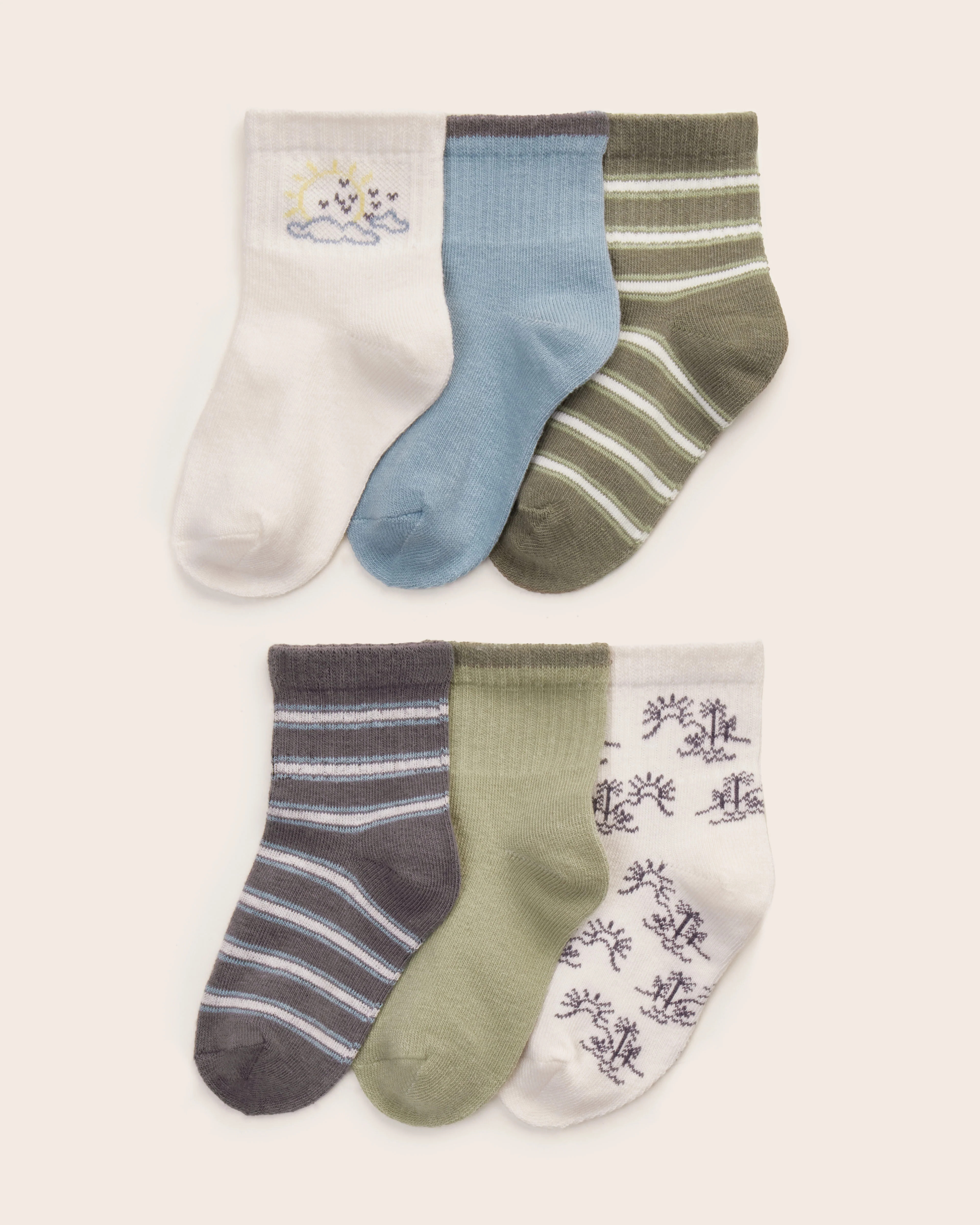 6-Pack Toddler Boy Rib Cuff Socks | easy-peasy