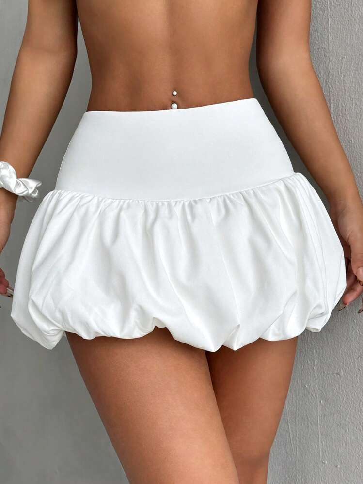 CovetEZ Jupe Courte Fleurie De Couleur Unie Pour Femmes | SHEIN