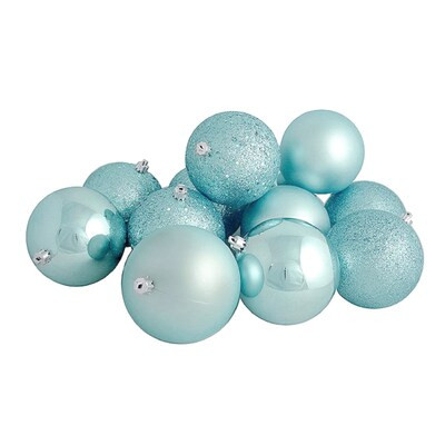 Northlight 12-Pack Blue Plastic Ball Indoor Ornament Set Shatterproof Lowes.com | Lowe's